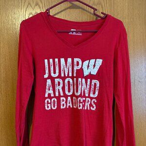 Jump Around Wisconsin Badgers Juniors Long-Sleeve Tee